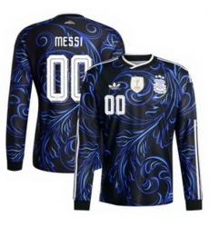 Men 00 Custom Argentina National Team adidas 2026 Away Replica Jersey Black 2