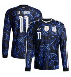 Men 11Angel Di Maria Argentina National Team adidas 2026 Away Replica Jersey Black 1
