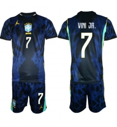 Youth Brazil 2026 FIFA World Cup Blue Away Soccer Jersey VINI JR. #7 Youth Brazil 2026 FIFA World Cup Blue Away Soccer Jersey VINI JR. #7