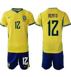 Youth Brazil 2026 FIFA World Cup Yellow Home Soccer Jersey BENTO #12 Youth Brazil 2026 FIFA World Cup Yellow Home Soccer Jersey BENTO #12