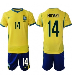 Youth Brazil 2026 FIFA World Cup Yellow Home Soccer Jersey BREMER #14 Youth Brazil 2026 FIFA World Cup Yellow Home Soccer Jersey BREMER #14