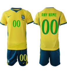 Youth Brazil 2026 FIFA World Cup Yellow Home Soccer Jersey CUSTOM Green Youth Brazil 2026 FIFA World Cup Yellow Home Soccer Jersey CUSTOM Green