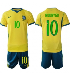 Youth Brazil 2026 FIFA World Cup Yellow Home Soccer Jersey RODRYGO #10 Youth Brazil 2026 FIFA World Cup Yellow Home Soccer Jersey RODRYGO #10