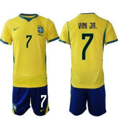 Youth Brazil 2026 FIFA World Cup Yellow Home Soccer Jersey VINI JR. #7