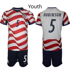 USA FIFA World Cup 2026 Soccer Red Home Jersey Antonee Robinson #5 USA FIFA World Cup 2026 Soccer Red Home Jersey Antonee Robinson #5