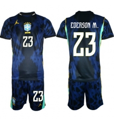 Men Brazil 2026 FIFA World Cup Blue Away Soccer Jersey EDERSON M. #23 Men Brazil 2026 FIFA World Cup Blue Away Soccer Jersey EDERSON M. #23