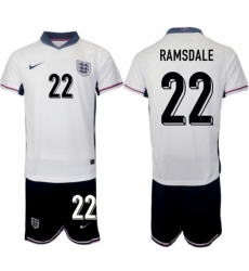 Men England 22 Aaron Ramsdale 2024 25 White Home Soccer Jersey Suit Men England 22 Aaron Ramsdale 2024 25 White Home Soccer Jersey Suit