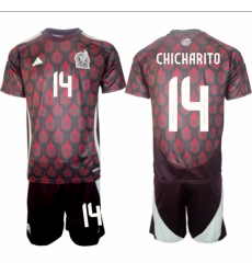 Men Mexico 14 Chicharito Green 2024 Home Soccer Jersey Suit Men Mexico 14 Chicharito Green 2024 Home Soccer Jersey Suit