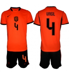 Men Netherlands 2026 Soccer Jerseys Orange #4 Virgil van Dijk 2