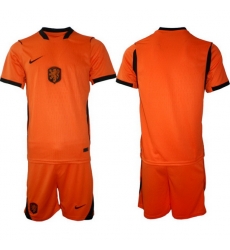 Men Netherlands 2026 Soccer Jerseys Orange BLANK (2)