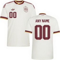 Men 00 Spain Custom World Cup 2026 Away Replica Jersey   1