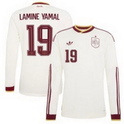 Men 19 Spain Lamine Yamal World Cup 2026 Away Replica Jersey   2