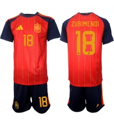 Spain 2026 FIFA World Cup Soccer Jersey Red #18 ZUBIMENDI Spain 2026 FIFA World Cup Soccer Jersey Red #18 ZUBIMENDI
