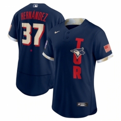 Men's Toronto Blue Jays #37 Teoscar Hernández Nike Navy 2021 MLB All-Star Game Authentic Player Jersey