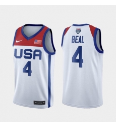 Men's USA Team Bradley Beal Home White 2021 Tokyo Olympics Jersey