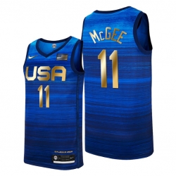 USA Dream Team 11 Javale Mcgee 2021 Tokyo Olymipcs Nike Basketball Jersey Blue