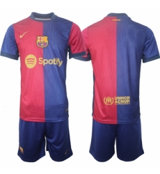 Men Barcelona Custom Blue Red 2024 25 Home Soccer Jersey Suit Men Barcelona Custom Blue Red 2024 25 Home Soccer Jersey Suit