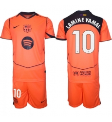 Men FC Barcelona 2026 Soccer Jerseys Orange #10 LAMINE YAMAL