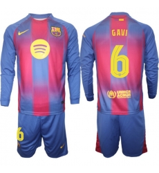 Men FC Barcelona 2026 Soccer Jerseys Red Long #6 GAVI (2) Men FC Barcelona 2026 Soccer Jerseys Red Long #6 GAVI (2)