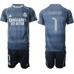 Men Real Madrid 2026 Soccer Jerseys DarkBlue #1 COURTOIS