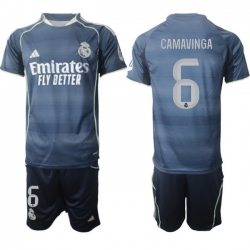 Men Real Madrid 2026 Soccer Jerseys DarkBlue #6 CAMAVINGA