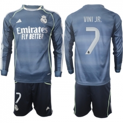 Men Real Madrid 2026 Soccer Jerseys DarkBlue Long #7 VINI JR.