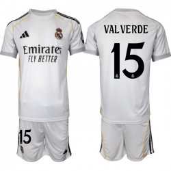 Men Real Madrid 2026 Soccer Jerseys White #15 VALVERDE