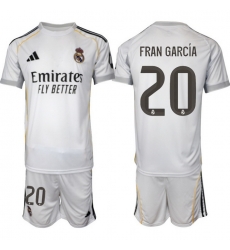 Men Real Madrid 2026 Soccer Jerseys White #20 FRAN GARCIA Men Real Madrid 2026 Soccer Jerseys White #20 FRAN GARCIA