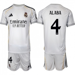 Men Real Madrid 2026 Soccer Jerseys White #4 ALABA (2)