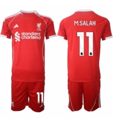 Men Liverpool 11 Mohamed Salah 2025 Red Home Soccer Jersey Suit Men Liverpool 11 Mohamed Salah 2025 Red Home Soccer Jersey Suit