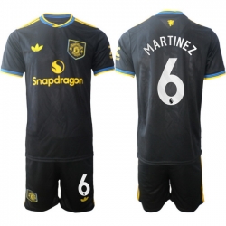 Men Manchester United 2026 Soccer Jerseys Black #6 MARTINEZ