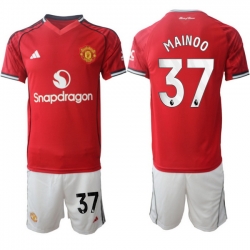 Men Manchester United 2026 Soccer Jerseys Red #37 MAINOO