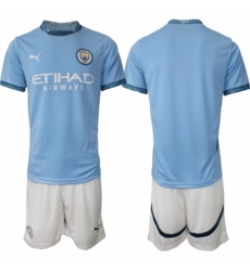 Men Manchester United Custom 2024 25 Blue Home Soccer Jersey Suit