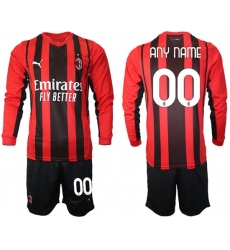 Men AC Milan Long Sleeve Soccer Jerseys 500 Customized