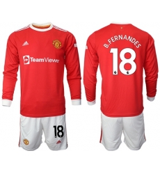 Men Manchester United Long Sleeve Soccer Jerseys 514