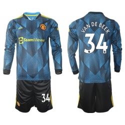 Men Manchester United Long Sleeve Soccer Jerseys 543