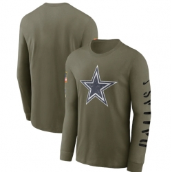 Men Dallas Cowboys Olive 2022 Salute To Service Long Sleeve T Shirt