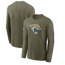 Men Jacksonville Jaguars Olive 2022 Salute To Service Long Sleeve T Shirt