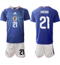 Men Japan 2026 Soccer Jerseys Blue #21 Kaishu Sano