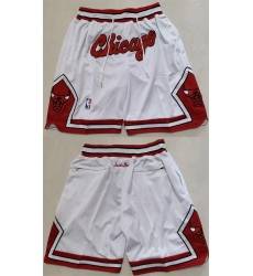 Men Chicago Bulls White Shorts