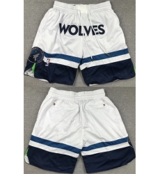 Men Minnesota Timberwolves White Mitchell  26 Ness Shorts