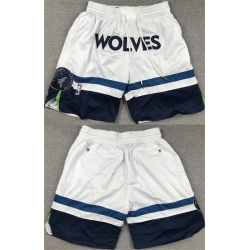 Men Minnesota Timberwolves White Mitchell  26 Ness Shorts