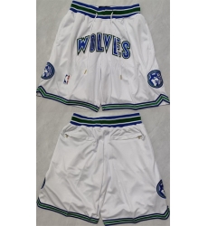 Men Minnesota Timberwolves White Shorts