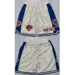 Men New York Knicks White 2025 Shorts