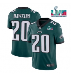 Men Philadelphia Eagles 20 Brian Dawkins Green Super Bowl LVII Patch Vapor Untouchable Limited Stitched Jersey