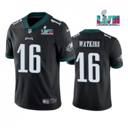 Men Women Youth Toddler Philadelphia Eagles 16 Quez Watkins Black Super Bowl LVII Vapor Untouchable Limited Stitched Jersey