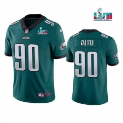 Men Women Youth Toddler Philadelphia Eagles 90 Jordan Davis Green Super Bowl LVII Patch Vapor Untouchable Limited Stitched Jersey