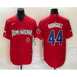 Men's Dominican Republic Baseball #44 Julio Rodriguez 2023 Red World Classic Stitched Jerseys