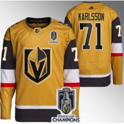 Men Women Youth Vegas Golden Knights #71 William Karlsson Gold 2023 Stanley Cup Champions Stitched Jersey