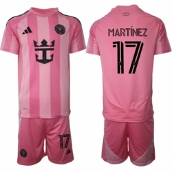 Men Inter Miami CF 17 Josef Martnez 25 26 Pink Home Soccer Jersey Suit